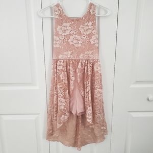 Floral Lace Pink Kids Dress